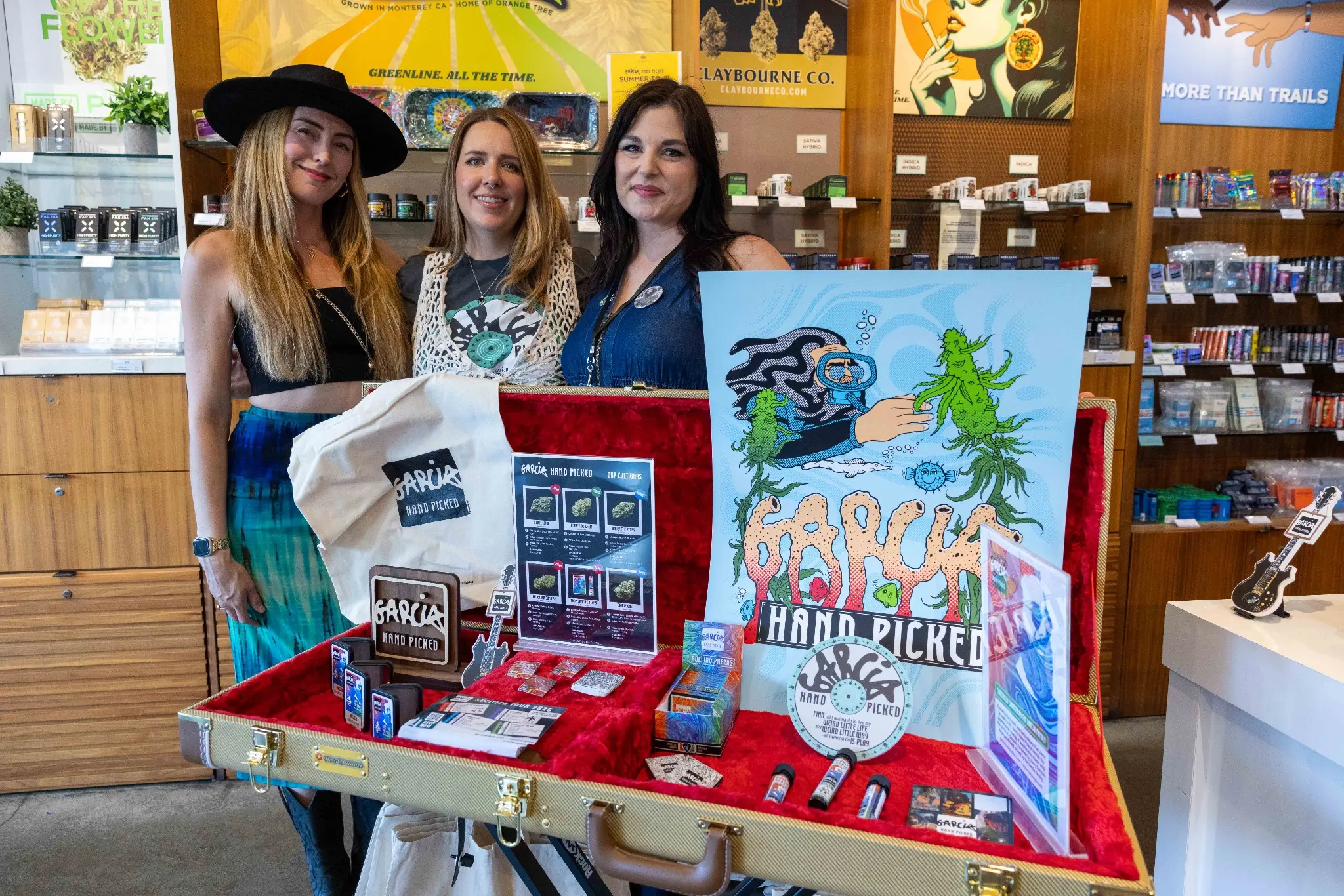 Garcia Hand Picked activation display with people and products