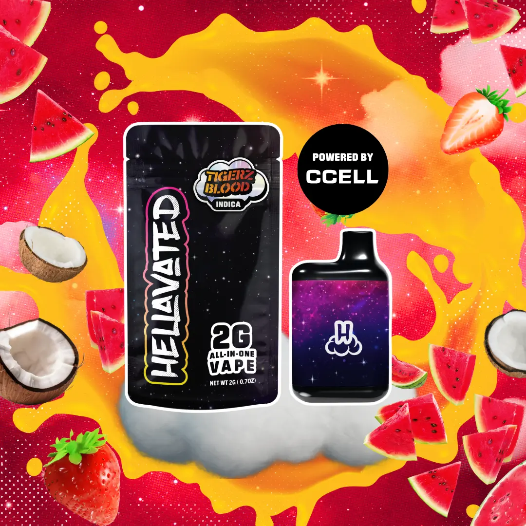 Current Tigerz Blood all-in-one vaporizer packaging