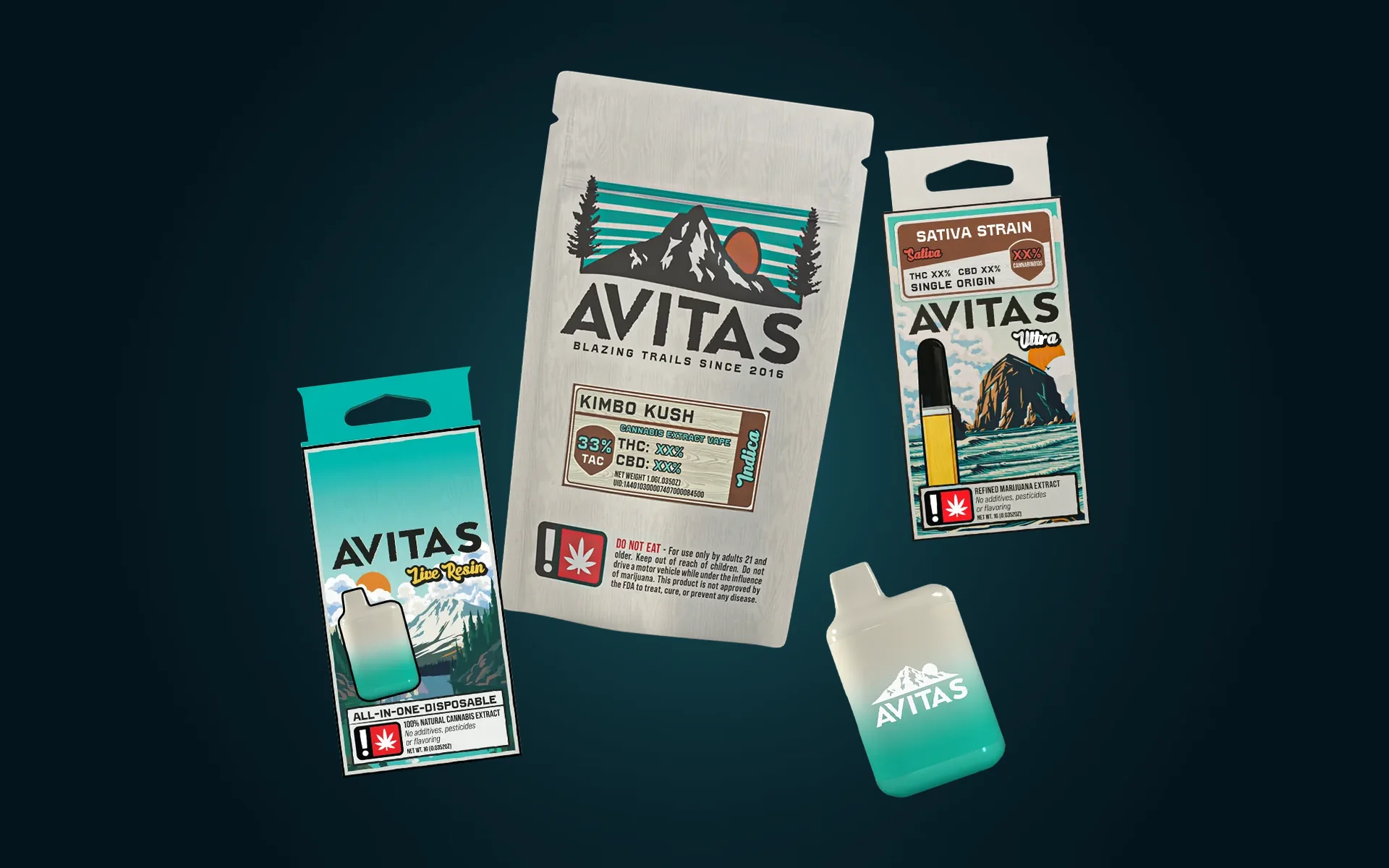 AVITAS — Branding · Vape Cartridges & Gummies