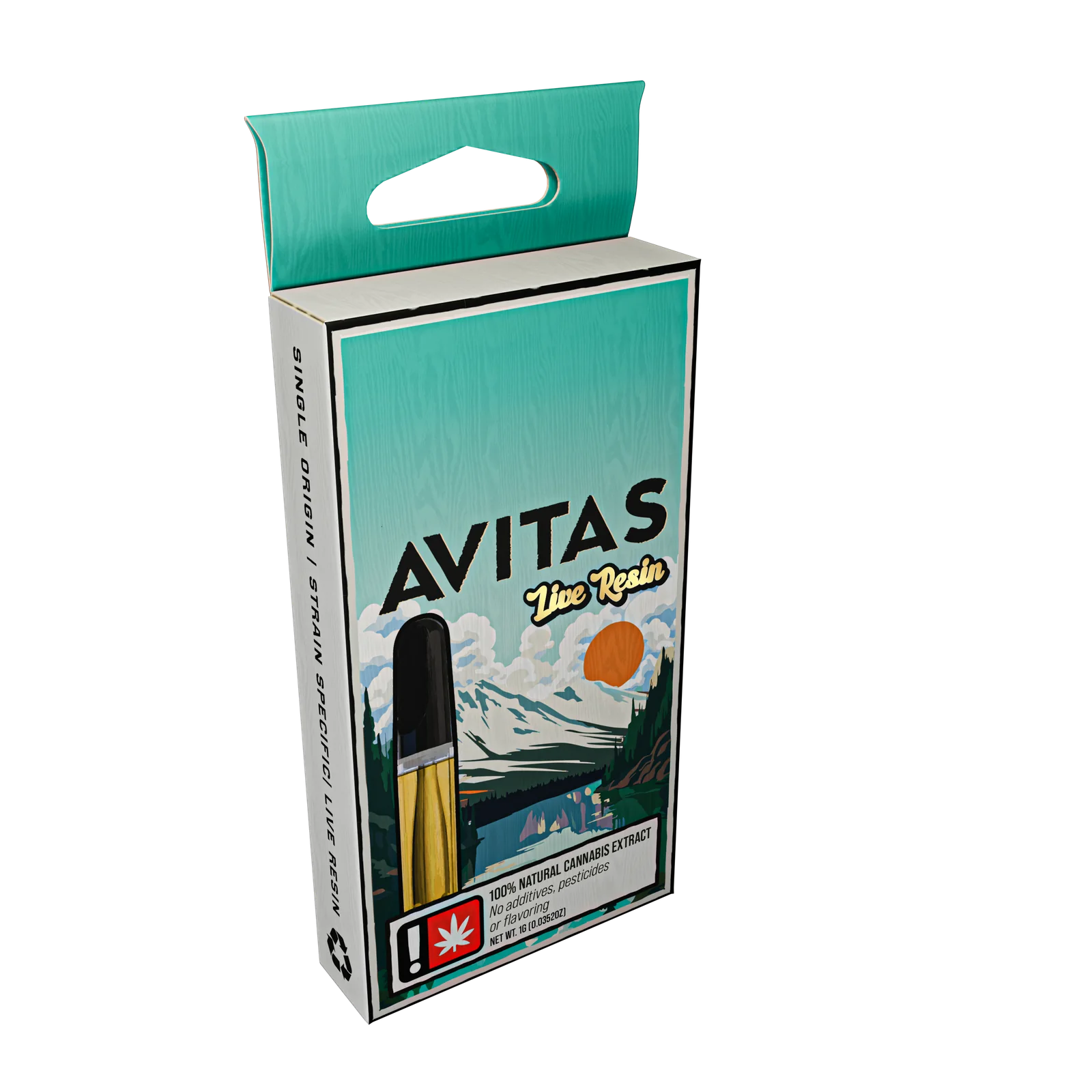 AVITAS Live Resin vape box: mountain landscape tier