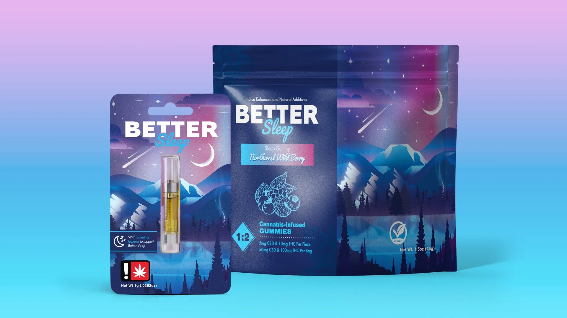 BETTER Sleep gummy pouch with gummies: Midnight Mixed Berry