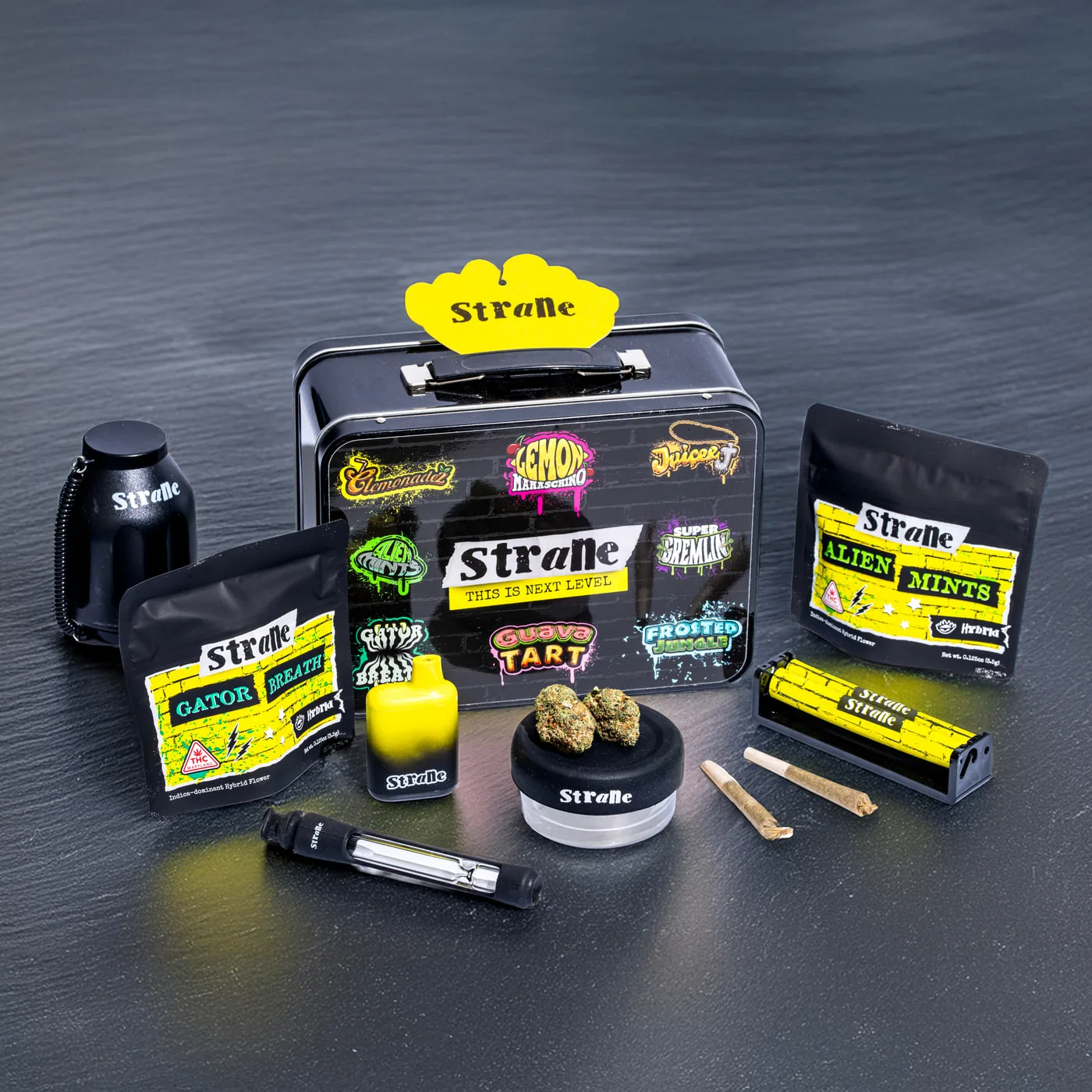A coordinated range of Strane products, packaging and branded accessories